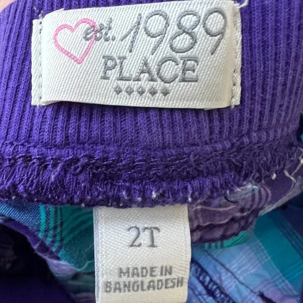 🎉HP🎊 NWOT The Children’s Place 2T Purple & Green Plaid Girls Shorts
